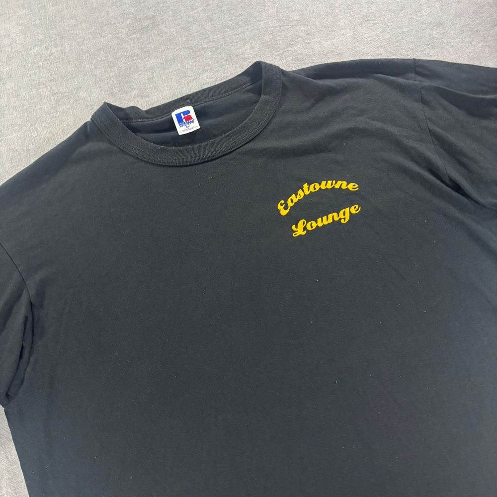 Vintage Russell Athletic Eastowne Lounge T Shirt Black Mens XL Made in USA
